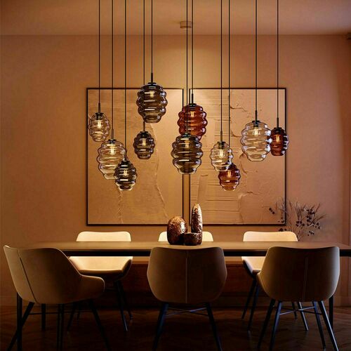 Kontrola Lustr s.luce Echos černý, 12ramenný, 3 řady, Ø 18/25 cm, jídelní