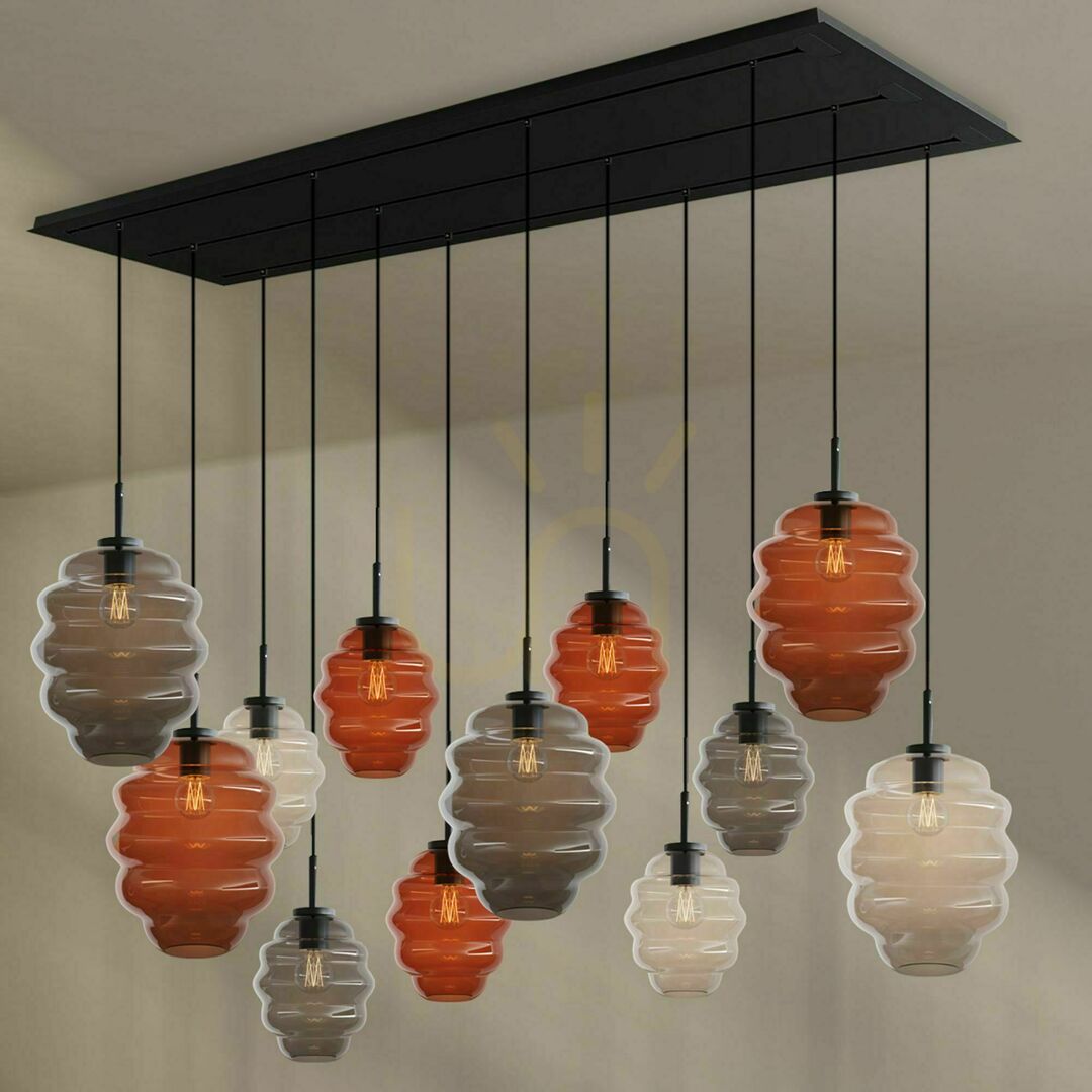 Náhled Lustr s.luce Echos bílý oválný 12ramenný sklo kov Ø 18/25 cm Lustr s.luce Echos bílý oválný 12ramenný sklo kov Ø 18/25 cm