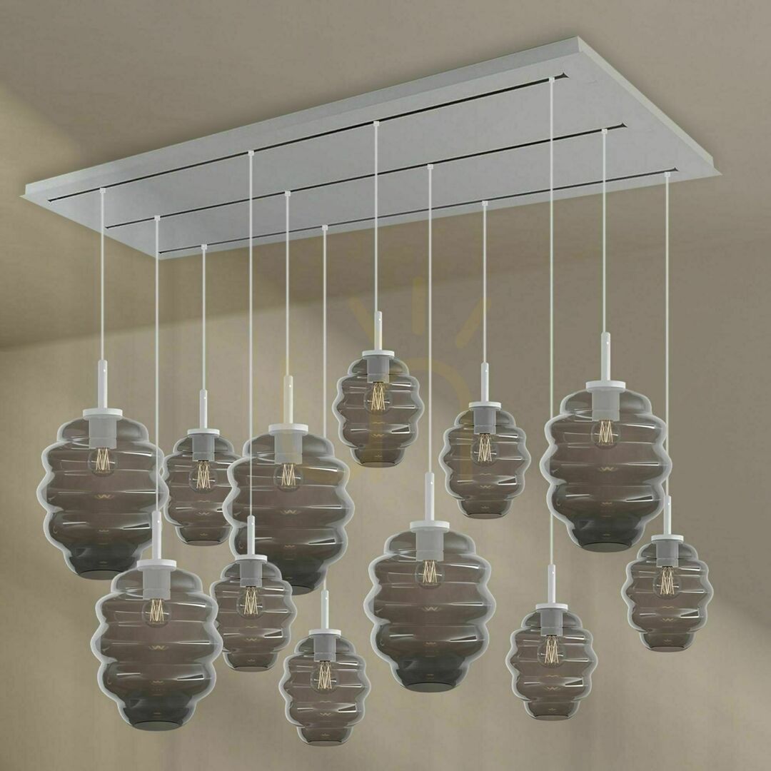 Zobrazit Lustr s.luce Echos bílý oválný 12ramenný sklo kov Ø 18/25 cm Lustr s.luce Echos bílý oválný 12ramenný sklo kov Ø 18/25 cm
