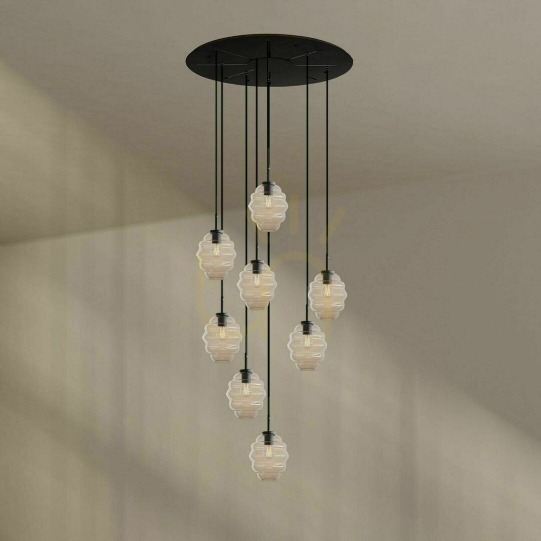 Zobrazit Lustr s.luce Echos 8ramenný bílý skleněný moderní Ø 80 cm Lustr s.luce Echos 8ramenný bílý skleněný moderní Ø 80 cm