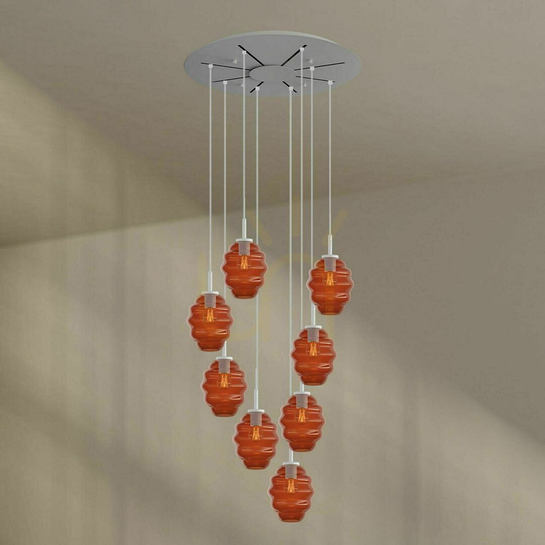 Kontrola Lustr s.luce Echos 8ramenný hnědý sklo kov Ø 80 cm Lustr s.luce Echos 8ramenný hnědý sklo kov Ø 80 cm