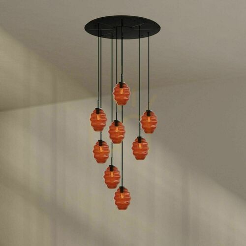 Kontrola Lustr s.luce Echos 8ramenný vícebarevný Ø 80 cm, stropní kryt Ø 18 cm