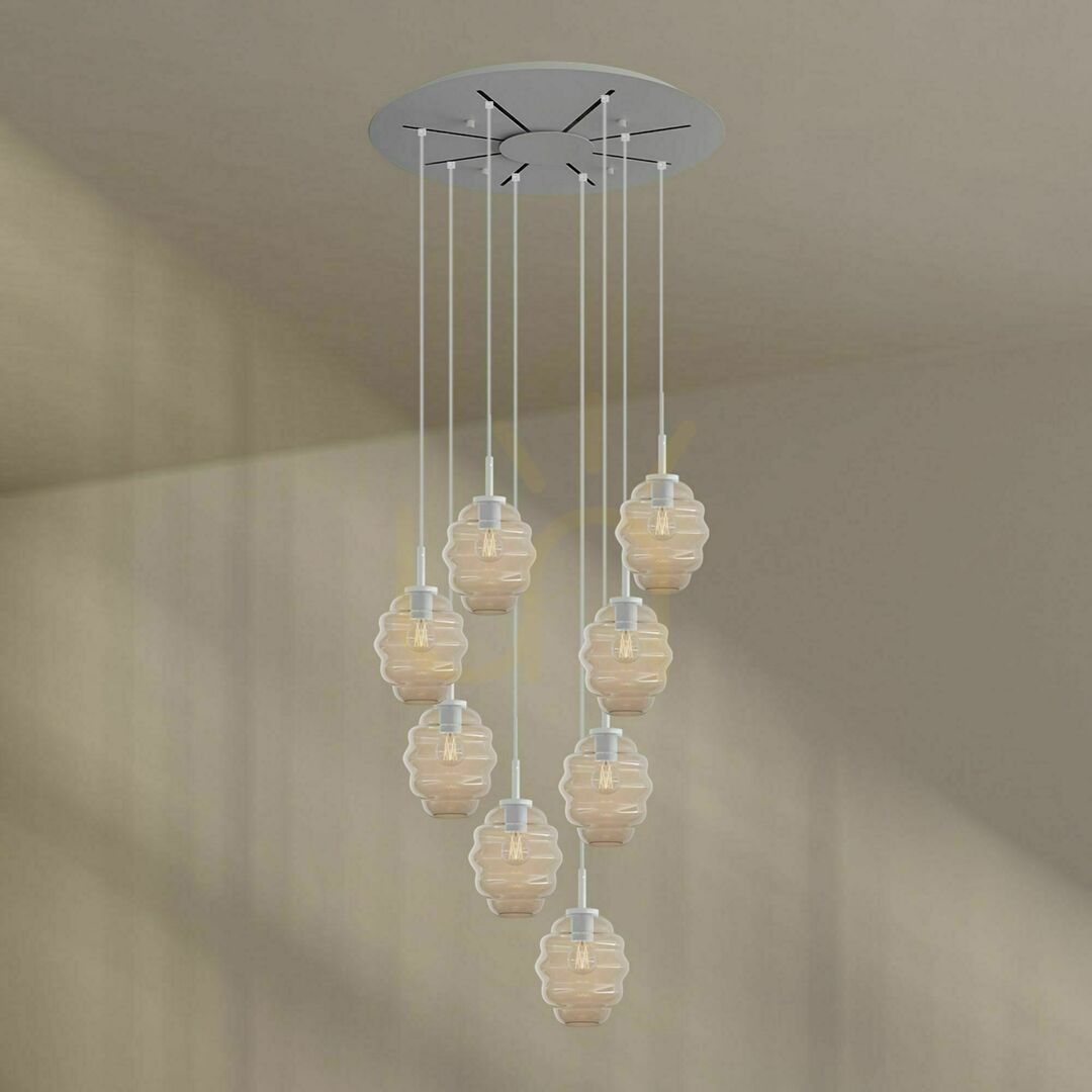 Zobrazit Lustr s.luce Echos 8ramenný vícebarevný Ø 80 cm, stropní kryt Ø 18 cm Lustr s.luce Echos 8ramenný vícebarevný Ø 80 cm, stropní kryt Ø 18 cm