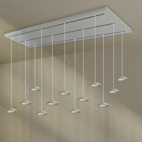Kontrola Lustr s.luce Santa Air LED 12 světel bílý 200 cm 3 řady
