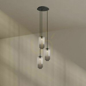 Lustr s.luce Velo 3x E27 hnědý sklo kov Ø 40 cm 4 Lustr s.luce Velo 3x E27 hnědý sklo kov Ø 40 cm small 4