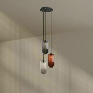 Lustr s.luce Velo 3x E27 hnědý sklo kov Ø 40 cm 5 Lustr s.luce Velo 3x E27 hnědý sklo kov Ø 40 cm small 5