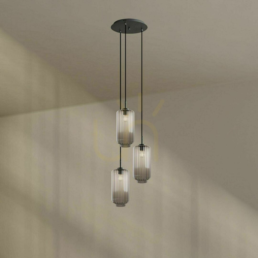 Zobrazit Lustr s.luce Velo 3x E27 sklo transparentní Ø40 cm, stropní kryt Ø18 cm Lustr s.luce Velo 3x E27 sklo transparentní Ø40 cm, stropní kryt Ø18 cm