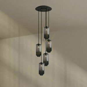 Lustr s.luce Velo černý skleněný 5ramenný moderní Ø 60 cm 3 Lustr s.luce Velo černý skleněný 5ramenný moderní Ø 60 cm small 3