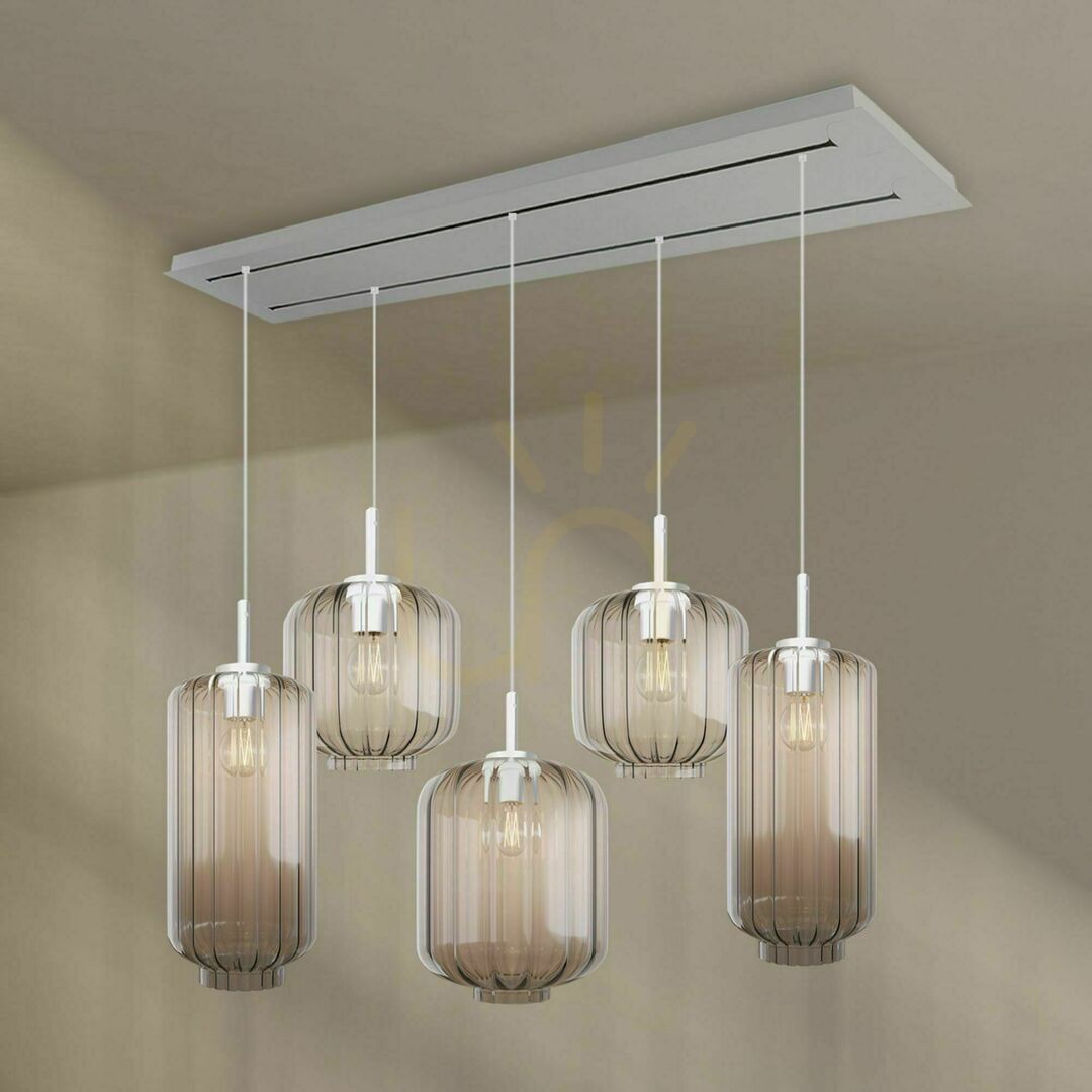 Kontrola Lustr s.luce Velo černý 5ramenný skleněný LED do jídelny 160 cm Lustr s.luce Velo černý 5ramenný skleněný LED do jídelny 160 cm