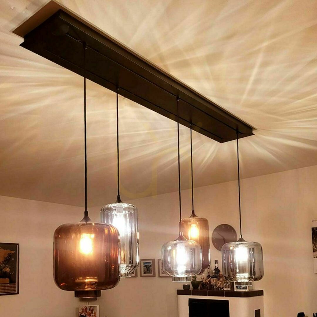 Náhled Lustr s.luce Velo černý 5ramenný skleněný LED do jídelny 160 cm Lustr s.luce Velo černý 5ramenný skleněný LED do jídelny 160 cm