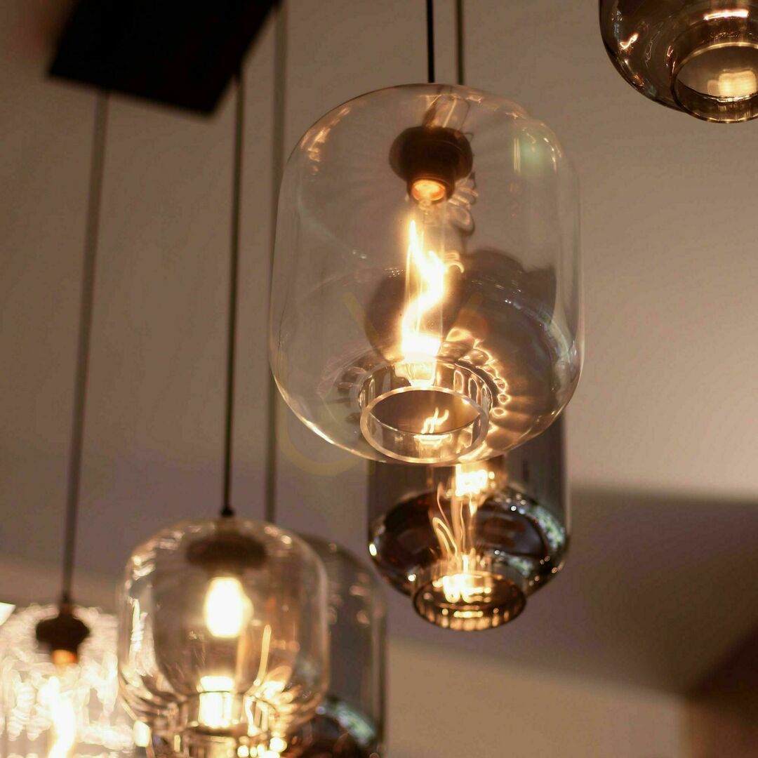Náhled Lustr s.luce Velo černý 5ramenný skleněný LED do jídelny 160 cm Lustr s.luce Velo černý 5ramenný skleněný LED do jídelny 160 cm