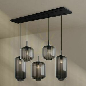 Lustr s.luce Velo černý 5ramenný skleněný LED do jídelny 160 cm 3 Lustr s.luce Velo černý 5ramenný skleněný LED do jídelny 160 cm small 3