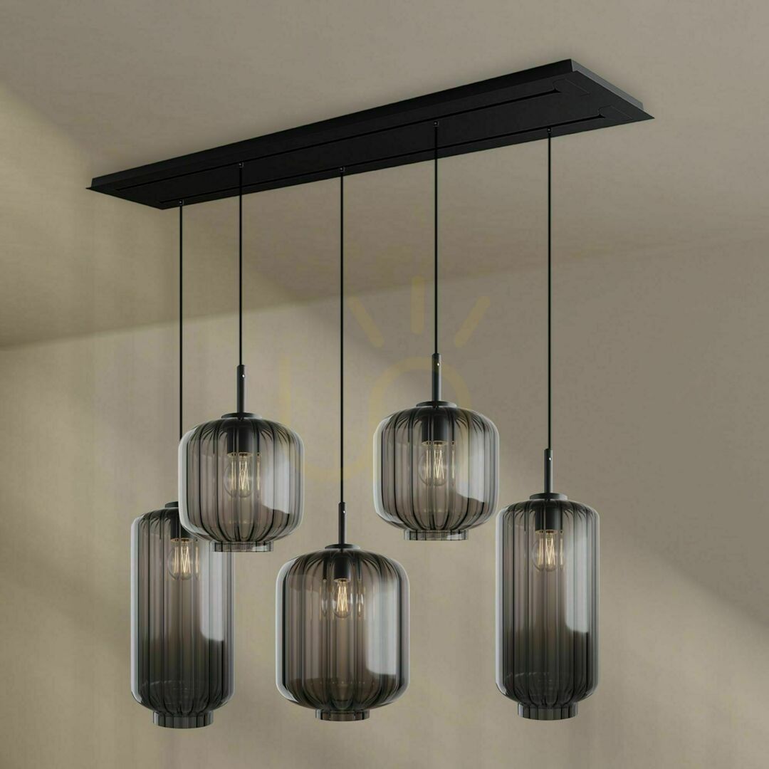 Zobrazit Lustr s.luce Velo černý 5ramenný skleněný LED do jídelny 160 cm Lustr s.luce Velo černý 5ramenný skleněný LED do jídelny 160 cm