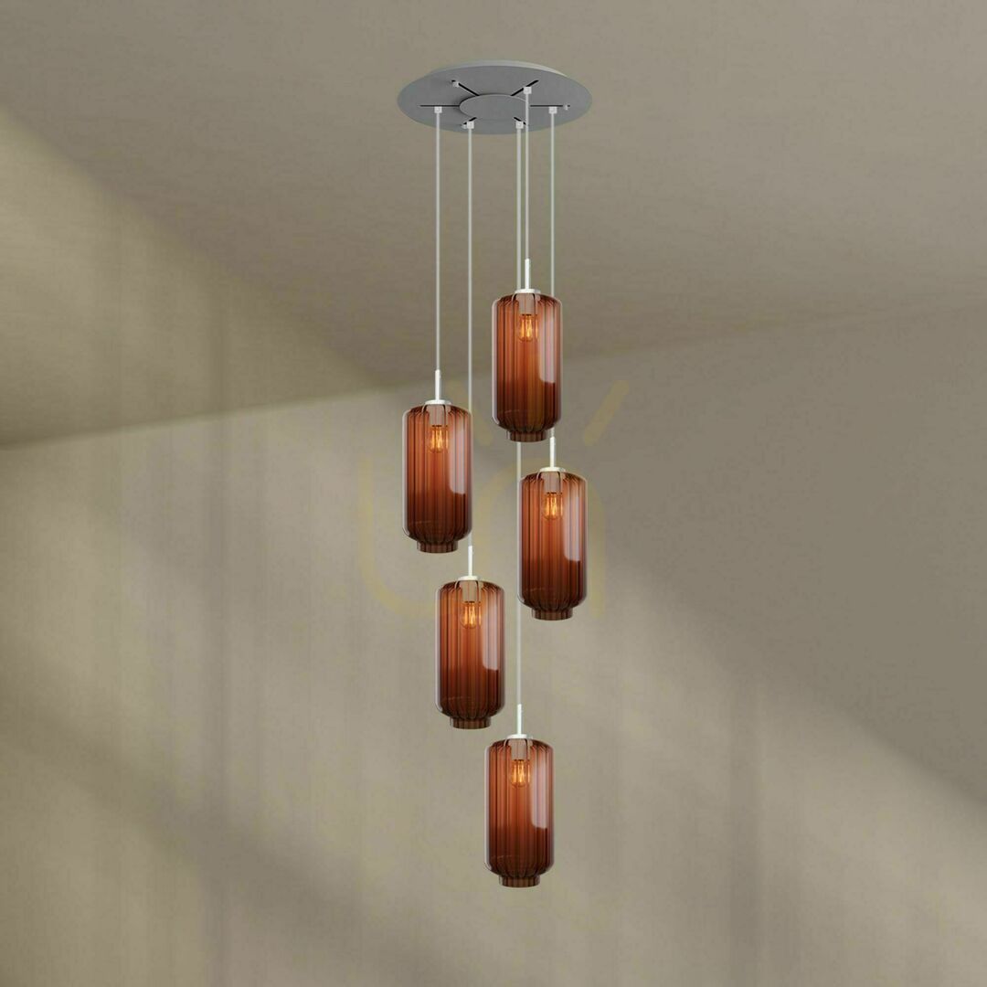 Náhled Lustr s.luce Velo 5x E27 sklo transparentní Ø 60 cm Lustr s.luce Velo 5x E27 sklo transparentní Ø 60 cm