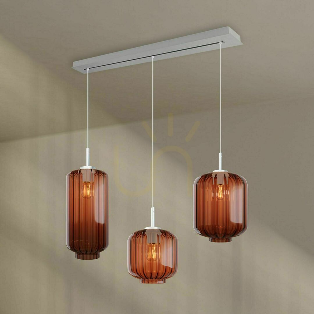 Kontrola Závěsné svítidlo s.luce Velo 3x E27 sklo 120 cm transparentní pro jídelní stůl Závěsné svítidlo s.luce Velo 3x E27 sklo 120 cm transparentní pro jídelní stůl
