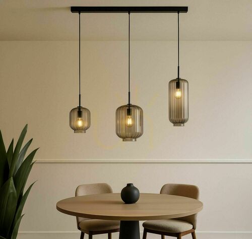 Kontrola Závěsné svítidlo s.luce Velo 3x E27 sklo 120 cm transparentní pro jídelní stůl
