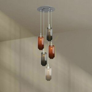 Lustr s.luce Velo 5x E27 hnědé sklo a kov, Ø 60 cm 10 Lustr s.luce Velo 5x E27 hnědé sklo a kov, Ø 60 cm small 10
