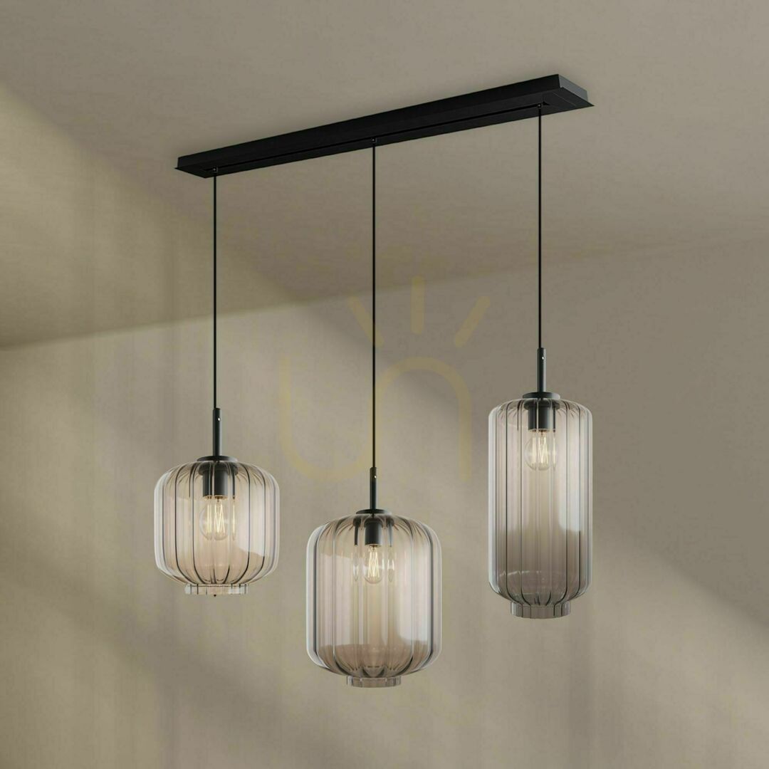 Zobrazit Závěsné svítidlo s.luce Velo 3x E27 sklo kouřově průhledné Ø 18/20/25 cm Závěsné svítidlo s.luce Velo 3x E27 sklo kouřově průhledné Ø 18/20/25 cm
