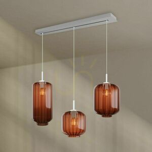 Lustr s.luce Velo 3x E27 hnědý sklo kov 120 cm small 5