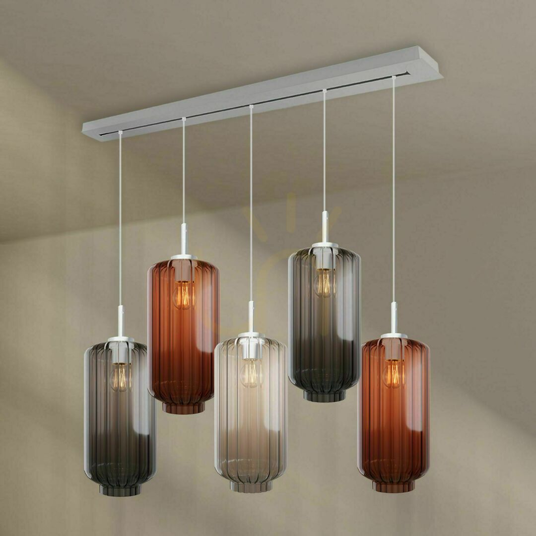 Kontrola Lustr s.luce Velo 5x E27 sklo transparentní Ø18 cm, stmívatelný Lustr s.luce Velo 5x E27 sklo transparentní Ø18 cm, stmívatelný