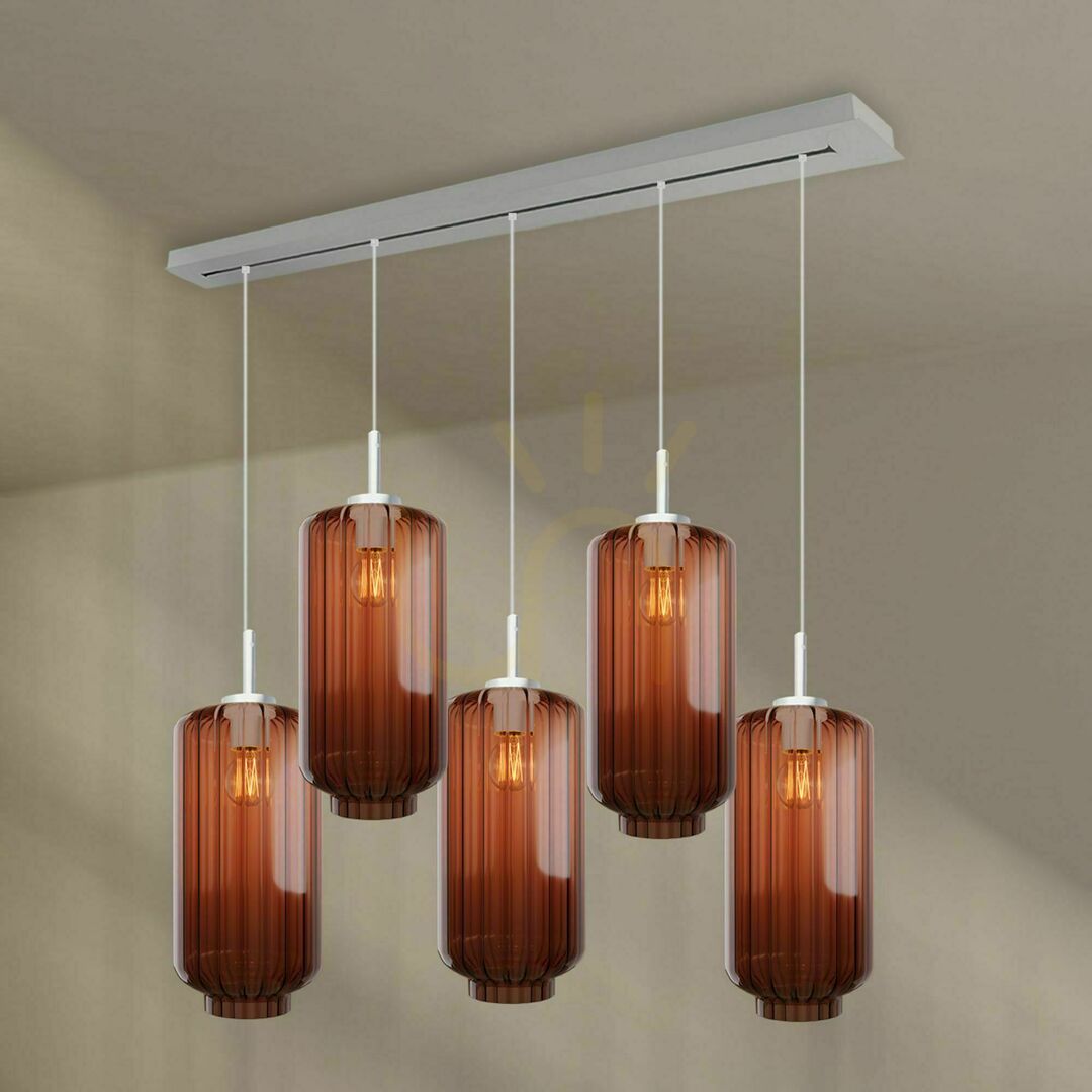 Pohled Lustr s.luce Velo 5x E27 sklo transparentní Ø18 cm, stmívatelný Lustr s.luce Velo 5x E27 sklo transparentní Ø18 cm, stmívatelný