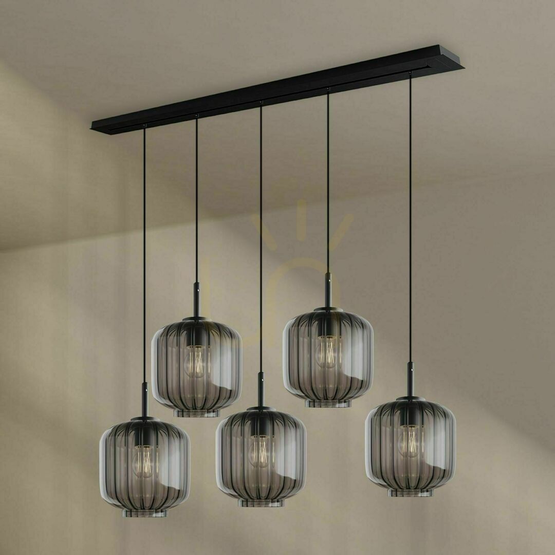 Pohled Lustr s.luce Velo černý 5ramenný skleněný Ø 20 cm, moderní 5x E27 Lustr s.luce Velo černý 5ramenný skleněný Ø 20 cm, moderní 5x E27