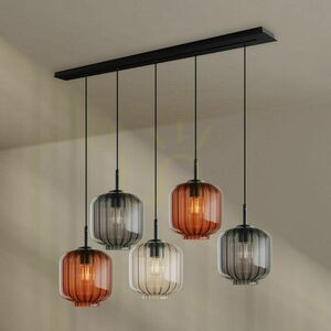 Lustr s.luce Velo černý 5ramenný skleněný Ø 20 cm, moderní 5x E27 8 Lustr s.luce Velo černý 5ramenný skleněný Ø 20 cm, moderní 5x E27 small 8