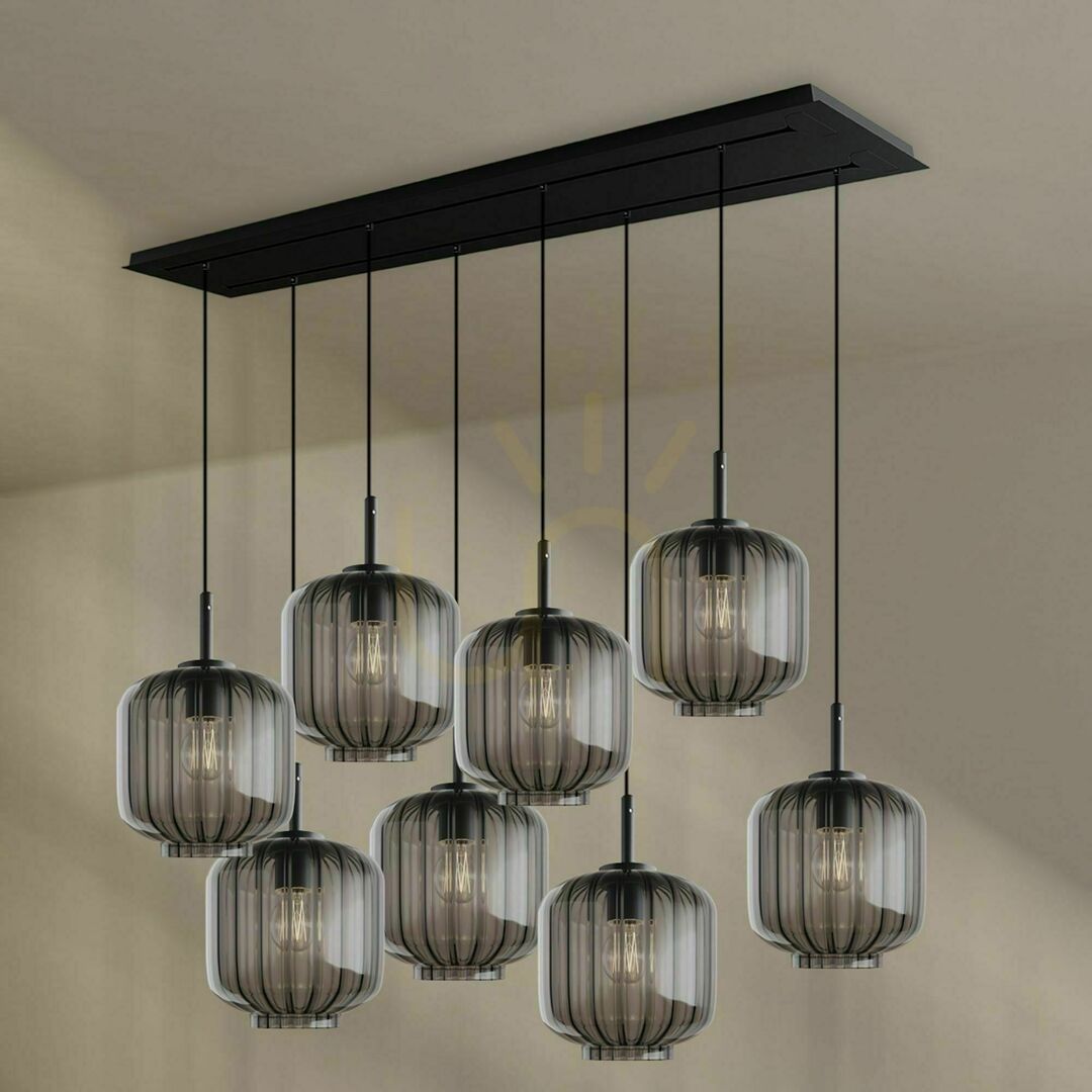 Pohled Lustr s.luce Velo 8ramenný transparentní sklo 20 cm 160 cm Lustr s.luce Velo 8ramenný transparentní sklo 20 cm 160 cm