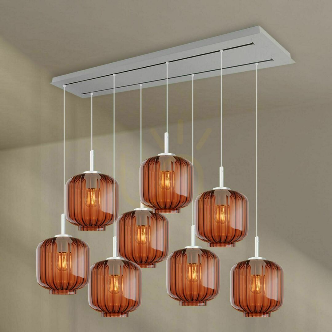 Kontrola Lustr s.luce Velo 8ramenný transparentní sklo 20 cm 160 cm Lustr s.luce Velo 8ramenný transparentní sklo 20 cm 160 cm