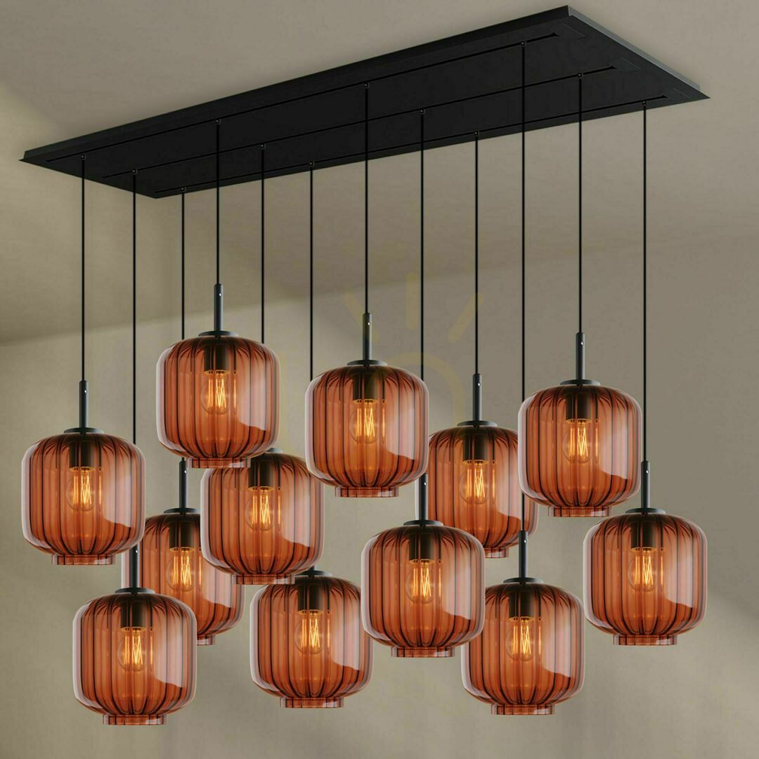 Kontrola Lustr s.luce Velo hnědý sklo/kov 12 ramen Ø 20 cm Lustr s.luce Velo hnědý sklo/kov 12 ramen Ø 20 cm