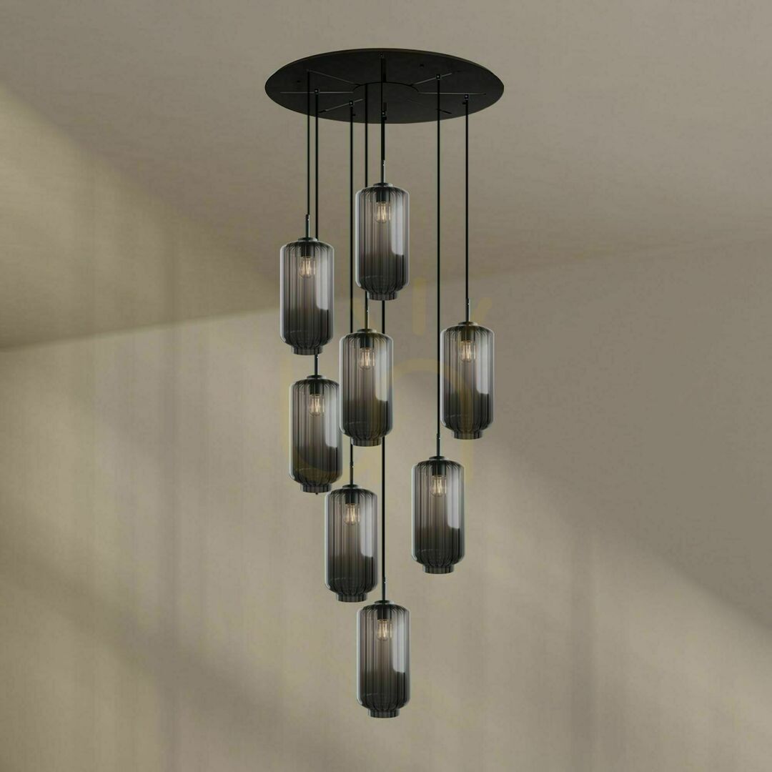 Náhled Lustr s.luce Velo bílý skleněný 8ramenný moderní Ø 80 cm Lustr s.luce Velo bílý skleněný 8ramenný moderní Ø 80 cm