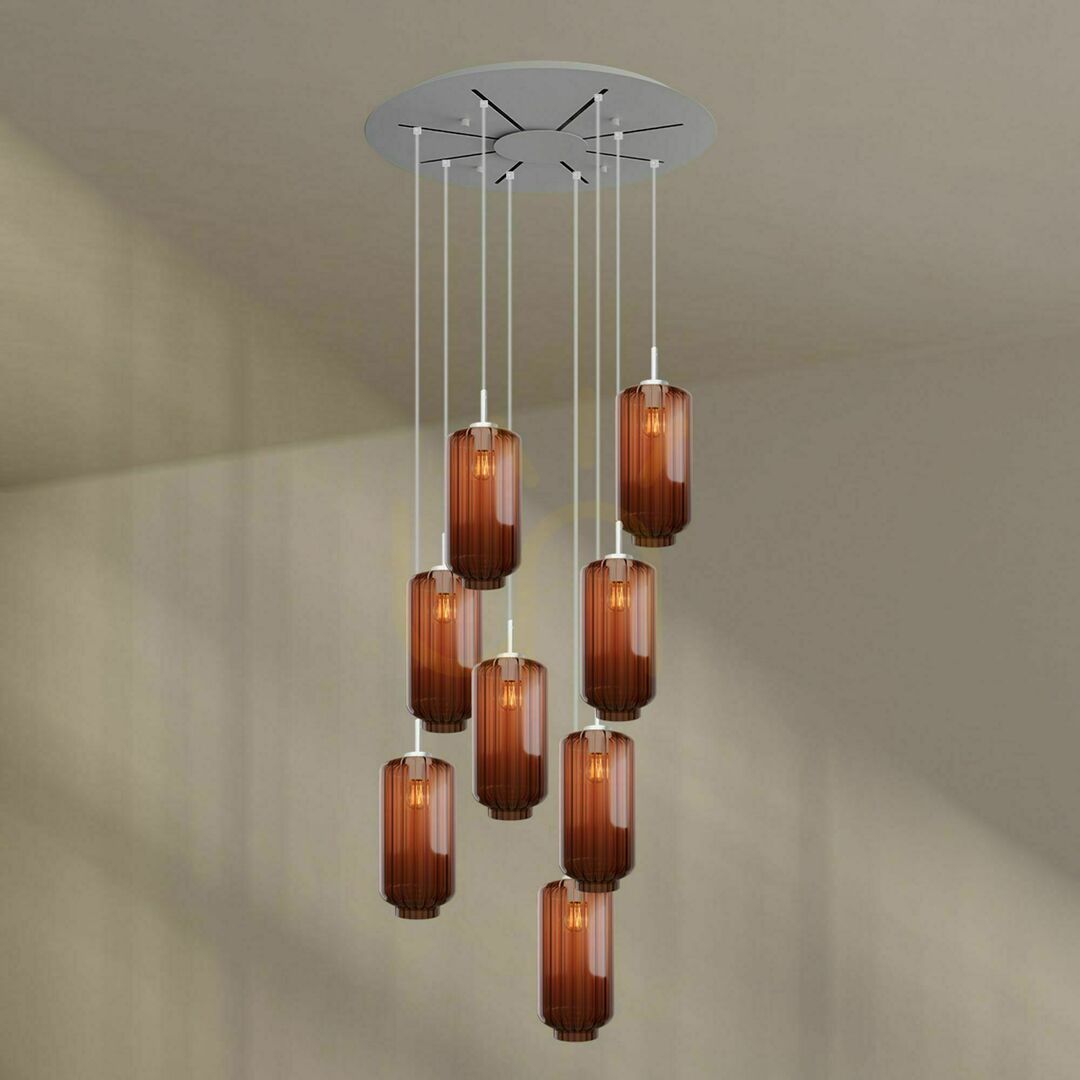 Náhled Lustr s.luce Velo 8ramenný skleněný, Ø 80 cm, transparentní, E27 Lustr s.luce Velo 8ramenný skleněný, Ø 80 cm, transparentní, E27
