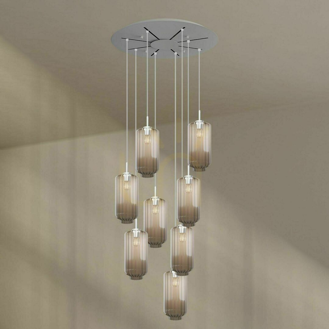 Zobrazit Lustr s.luce Velo 8ramenný skleněný, Ø 80 cm, transparentní, E27 Lustr s.luce Velo 8ramenný skleněný, Ø 80 cm, transparentní, E27