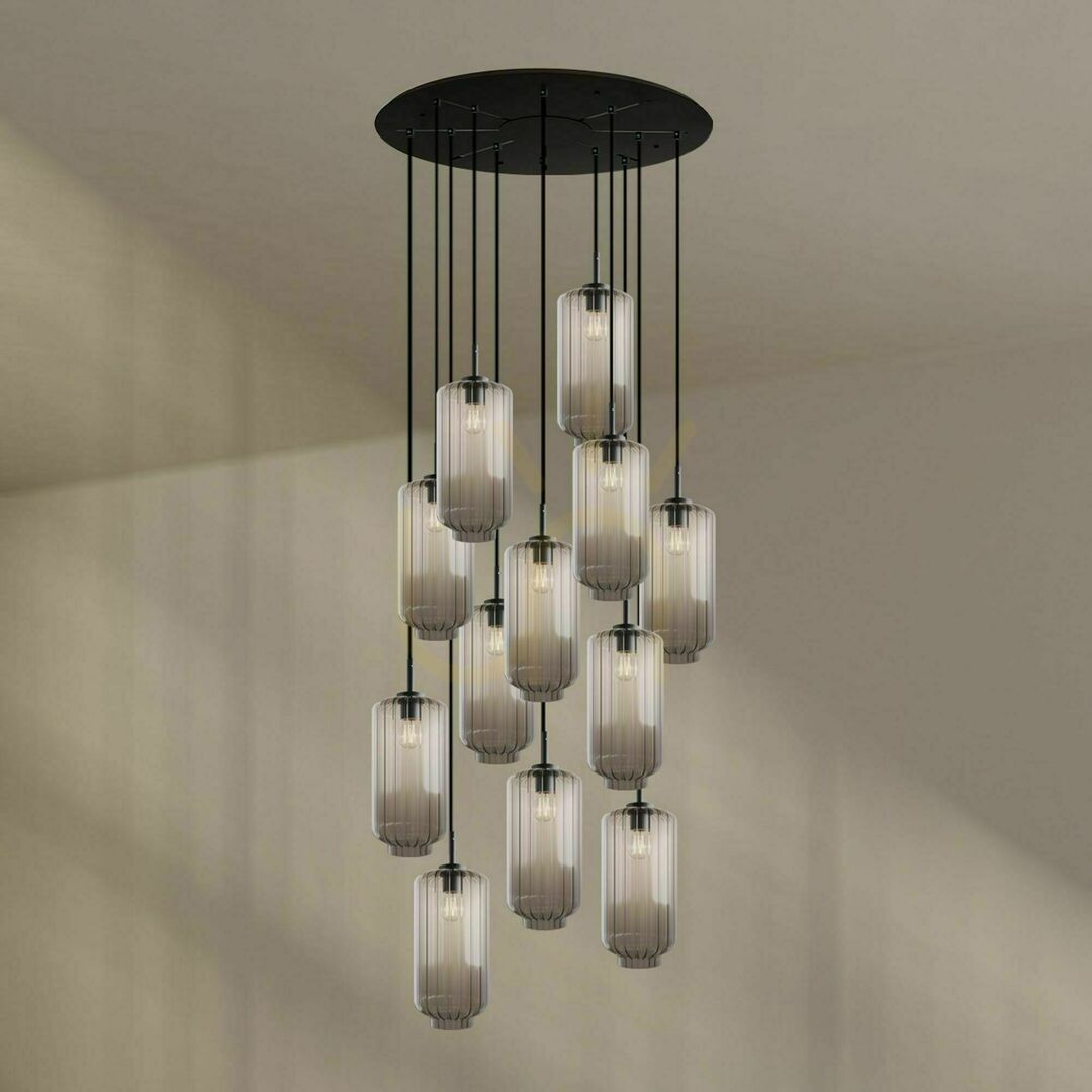 Zobrazit Lustr s.luce Velo 12x E27 hnědý sklo kov Ø 80 cm Lustr s.luce Velo 12x E27 hnědý sklo kov Ø 80 cm