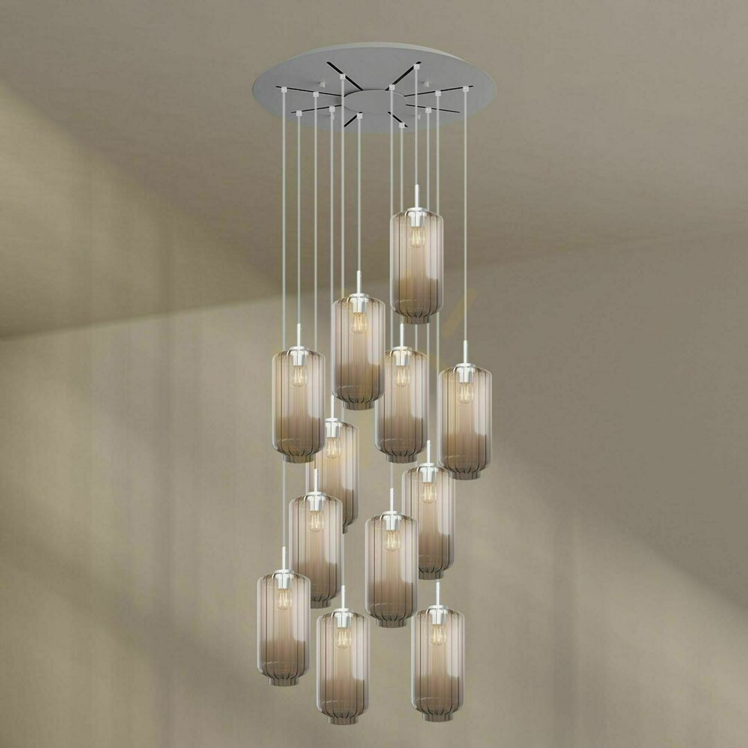 Zobrazit Lustr s.luce Velo 12x E27 hnědý sklo kov Ø 80 cm Lustr s.luce Velo 12x E27 hnědý sklo kov Ø 80 cm