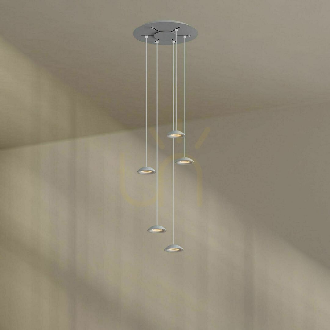 Náhled Závěsné LED svítidlo s.luce Santa Air 5x bílá, Ø 60 cm, stmívatelné Závěsné LED svítidlo s.luce Santa Air 5x bílá, Ø 60 cm, stmívatelné