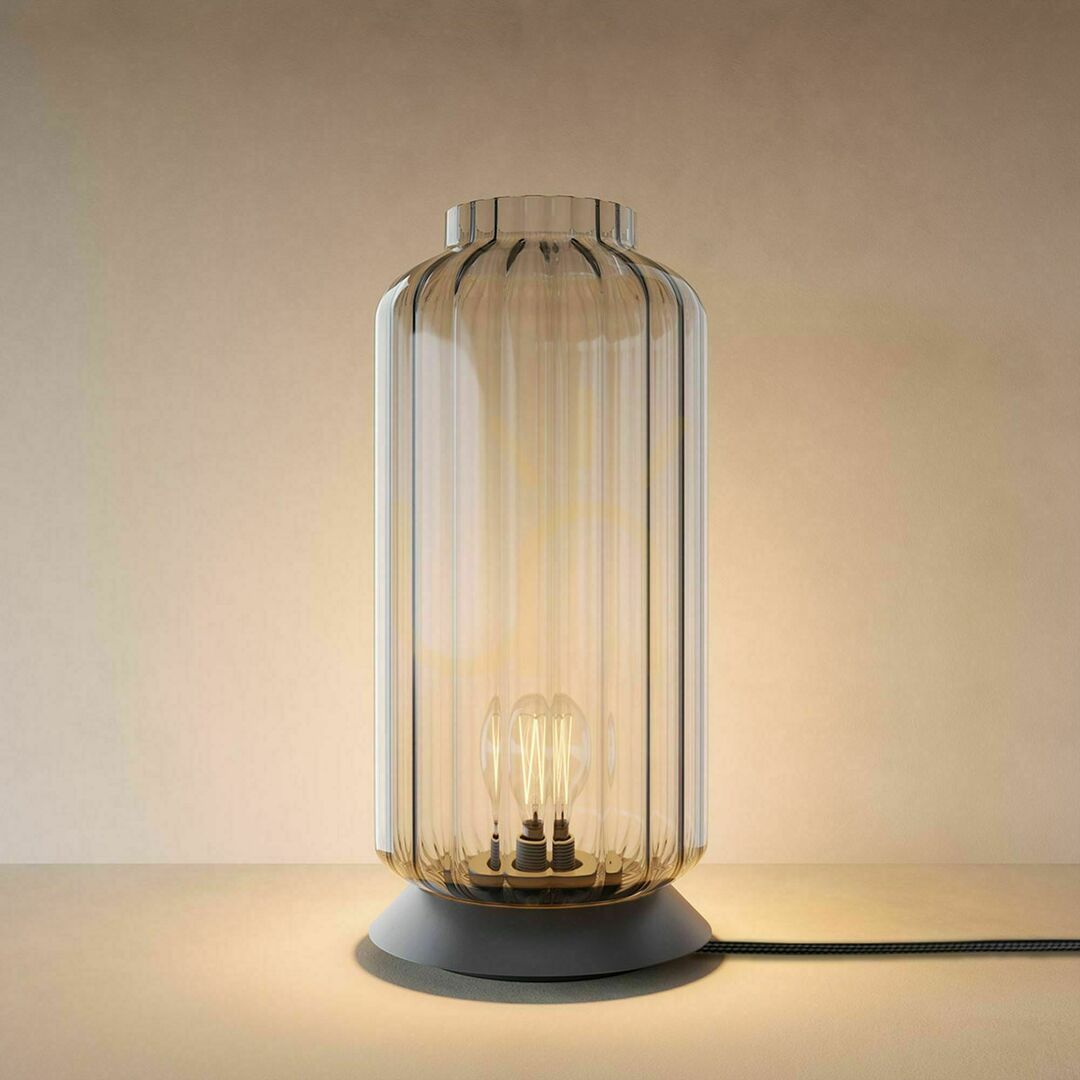 Pohled Stolní lampa s.luce Velo Glass z průhledného skla, E27, stmívatelná Stolní lampa s.luce Velo Glass z průhledného skla, E27, stmívatelná