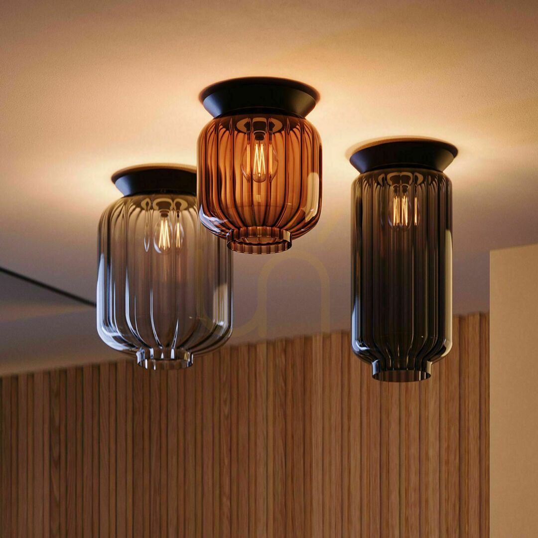 Kontrola Přisazené stropní svítidlo s.luce Velo černé sklo E27 18 cm Přisazené stropní svítidlo s.luce Velo černé sklo E27 18 cm