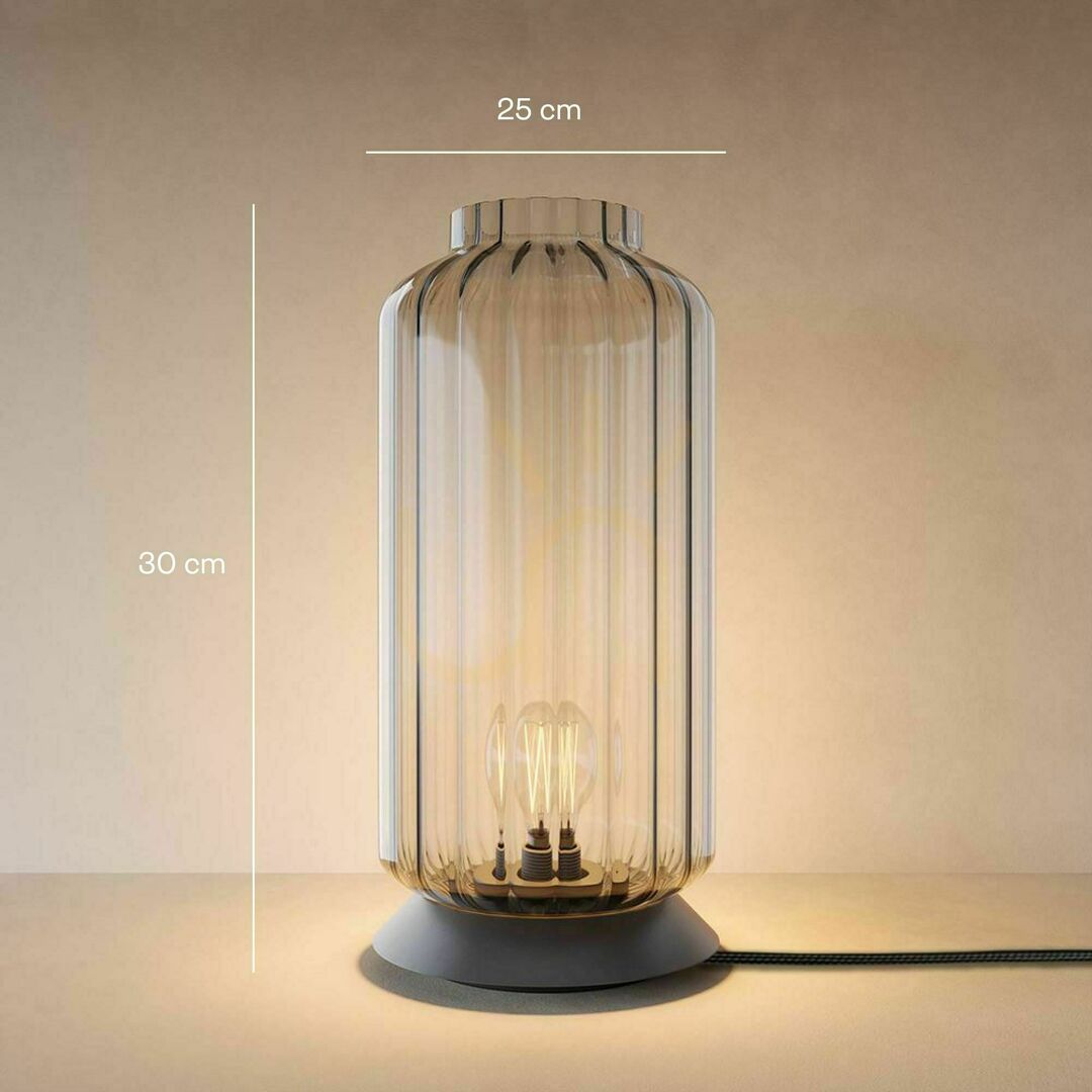 Náhled Stolní lampa s.luce Velo Glass černá sklo E27 23 cm Stolní lampa s.luce Velo Glass černá sklo E27 23 cm