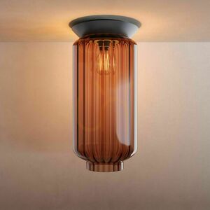 Přisazené stropní svítidlo s.luce Velo skleněné hnědé E27, 18 cm small 3