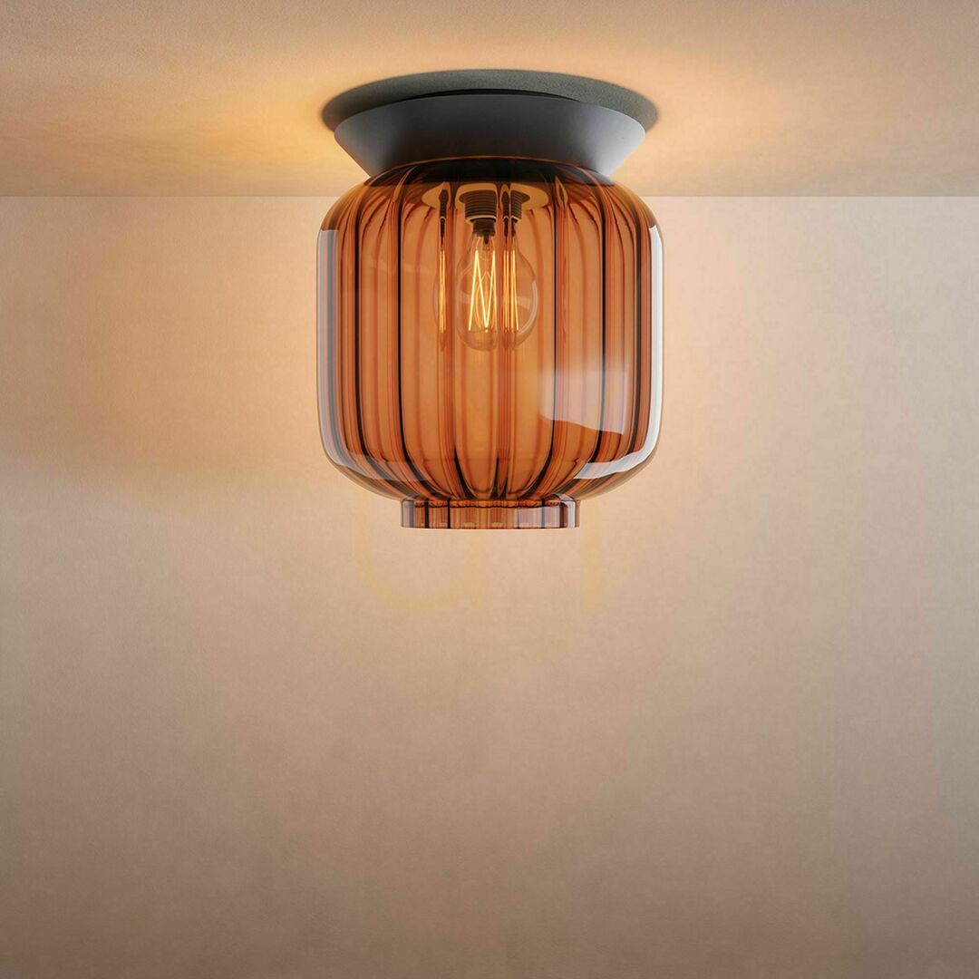 Zobrazit Přisazené stropní svítidlo s.luce Velo černé sklo E27 20 cm Přisazené stropní svítidlo s.luce Velo černé sklo E27 20 cm