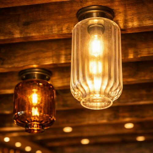 Kontrola Přisazené stropní svítidlo s.luce Velo černé sklo E27