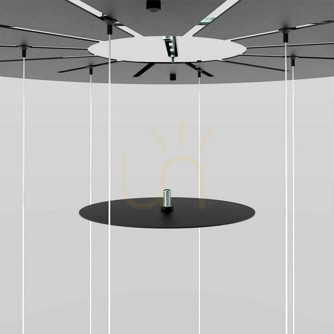 Kontrola Závěsné LED svítidlo s.luce Santa Air černé Ø 80 cm 8 světel Závěsné LED svítidlo s.luce Santa Air černé Ø 80 cm 8 světel