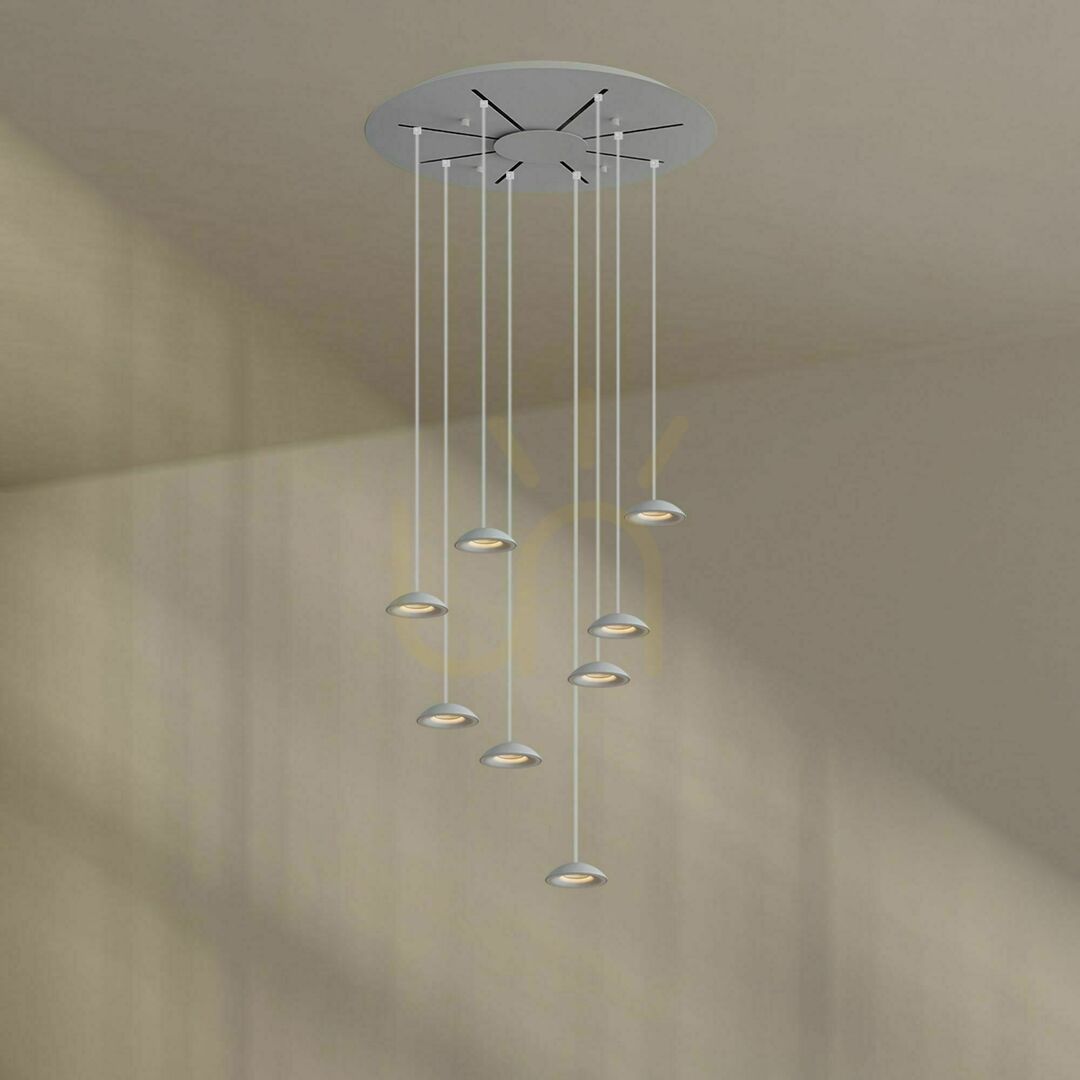 Náhled Závěsné LED svítidlo s.luce Santa Air černé Ø 80 cm 8 světel Závěsné LED svítidlo s.luce Santa Air černé Ø 80 cm 8 světel