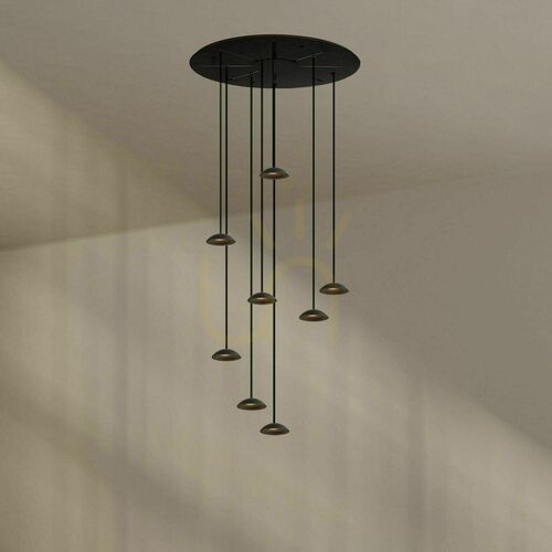 Kontrola Závěsné LED svítidlo s.luce Santa Air černé Ø 80 cm 8 světel
