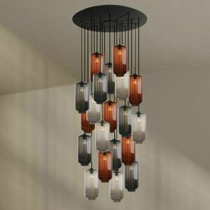 Lustr s.luce Velo hnědý skleněný 20x E27 Ø 120 cm 5 Lustr s.luce Velo hnědý skleněný 20x E27 Ø 120 cm small 5