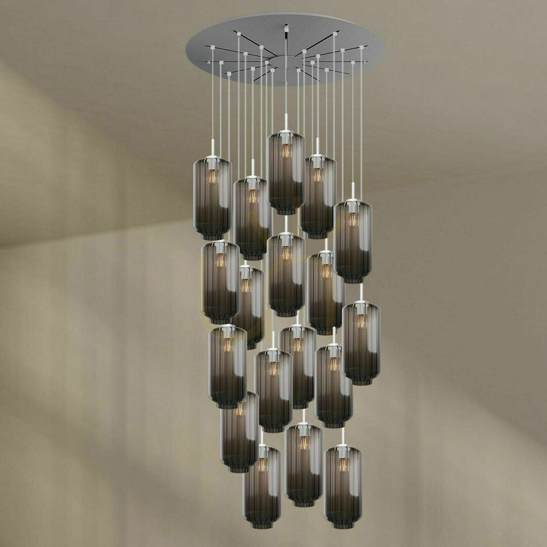 Zobrazit Lustr s.luce Velo hnědý skleněný 20x E27 Ø 120 cm Lustr s.luce Velo hnědý skleněný 20x E27 Ø 120 cm