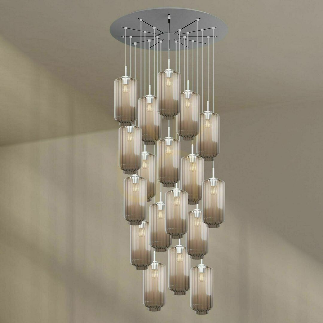 Zobrazit Lustr s.luce Velo hnědý skleněný 20x E27 Ø 120 cm Lustr s.luce Velo hnědý skleněný 20x E27 Ø 120 cm