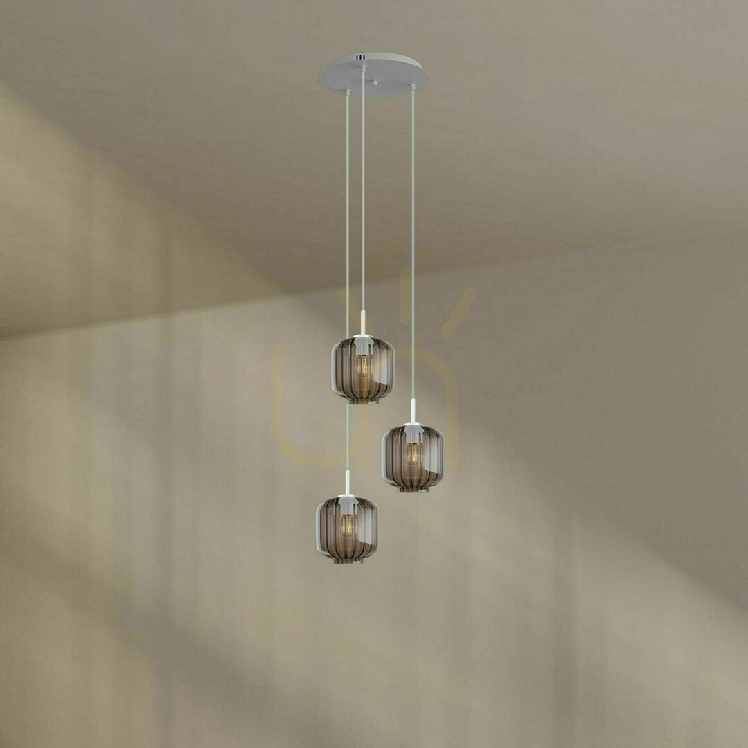 Pohled Lustr s.luce Velo 3x E27 hnědý sklo a kov Ø 20 cm, moderní іні? Lustr s.luce Velo 3x E27 hnědý sklo a kov Ø 20 cm, moderní іні?