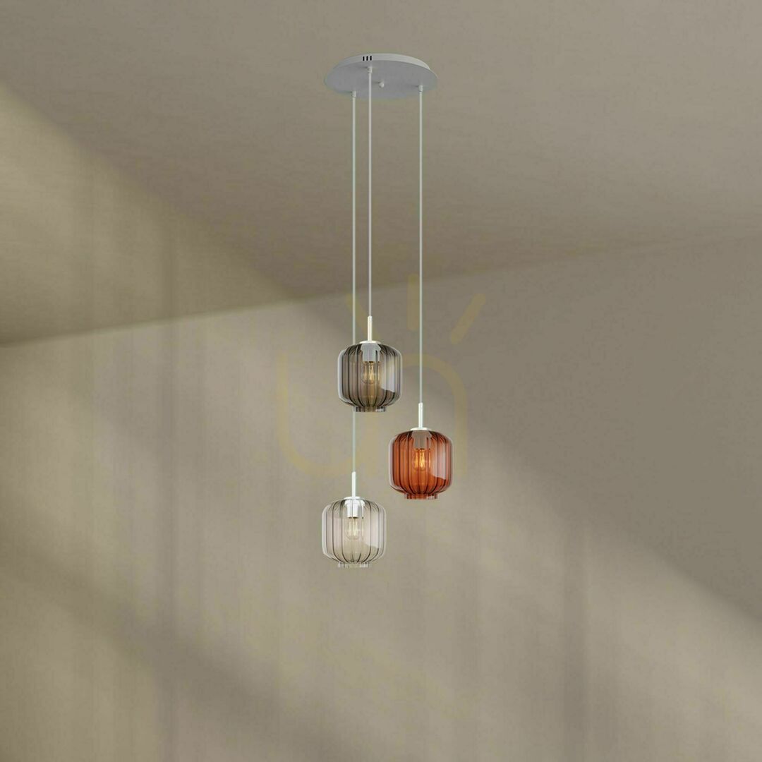 Zobrazit Lustr s.luce Velo 3x E27 hnědý sklo a kov Ø 20 cm, moderní іні? Lustr s.luce Velo 3x E27 hnědý sklo a kov Ø 20 cm, moderní іні?